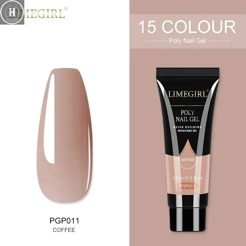15ml Poly Extension Nail Gel For Nail Art Manicure Design 24Colors UV Varnishes Semi Permanent Builder Nail Gel Polish HALALZEN