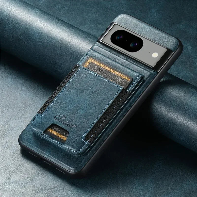 Luxury Magsafe Magnetic Wallet Leather Phone Case For Google Pixel 10 9 Pro XL Pixel 8 7 6 Pro 6A 7A 8APocket Card Holder Cover