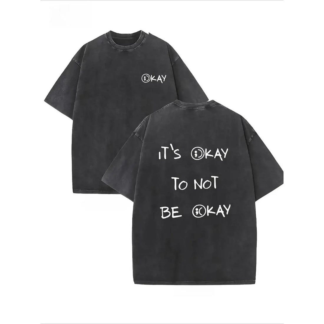 "It's Okay to Not Be Okay" T-Shirt Unisex Washed Mental Health Graphic Tee Motivational Self Care Cotton Top Gift