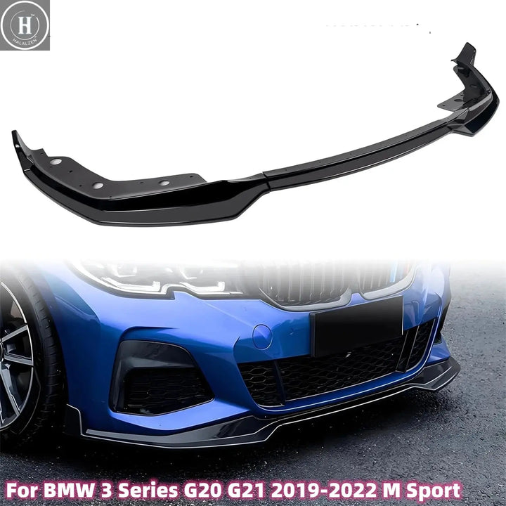 Gloss Black Car Front Bumper Splitter Lip For BMW 3 Series G20 G21 320i 330i 2019-2022 M Sport Diffuser Guard Body Kit Cover HALALZEN