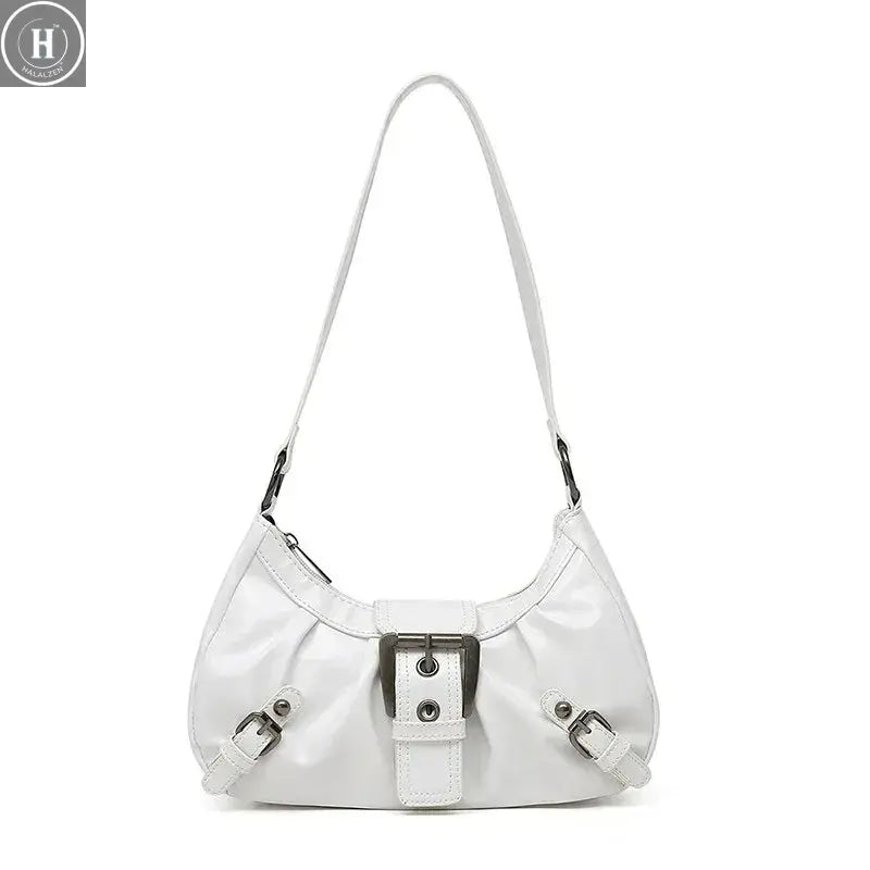 Y2K Retro Pleated Hobo Shoulder Bag for Women Hot Selling Maillard Style Underarm Bag Clutch Handbags for Travel Work Shopping HALALZEN