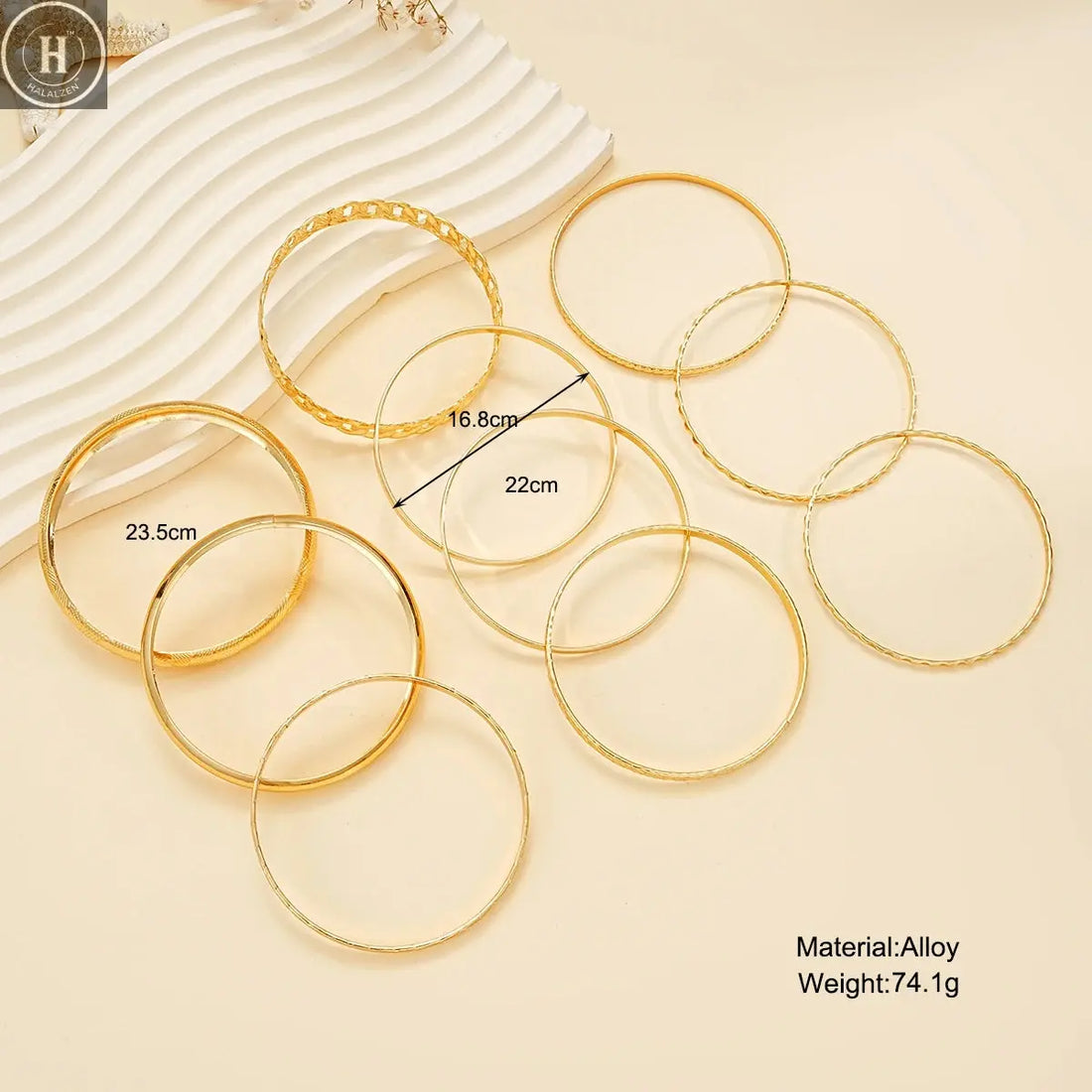 10 Pcs Punk Trendy Multilayer Bracelets Set for Women Elegant Delicate Twist Sparkling Adjustable Bangles Jewelry Couples Gifts HALALZEN