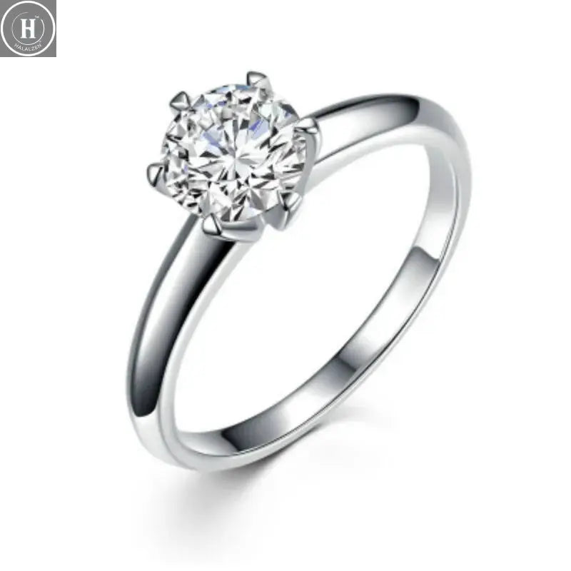 925 sterling Silver Shining crystal Couple Rings For women adjustable size Luxury Fashion Party Wedding Accessories Jewelry Gift HALALZEN