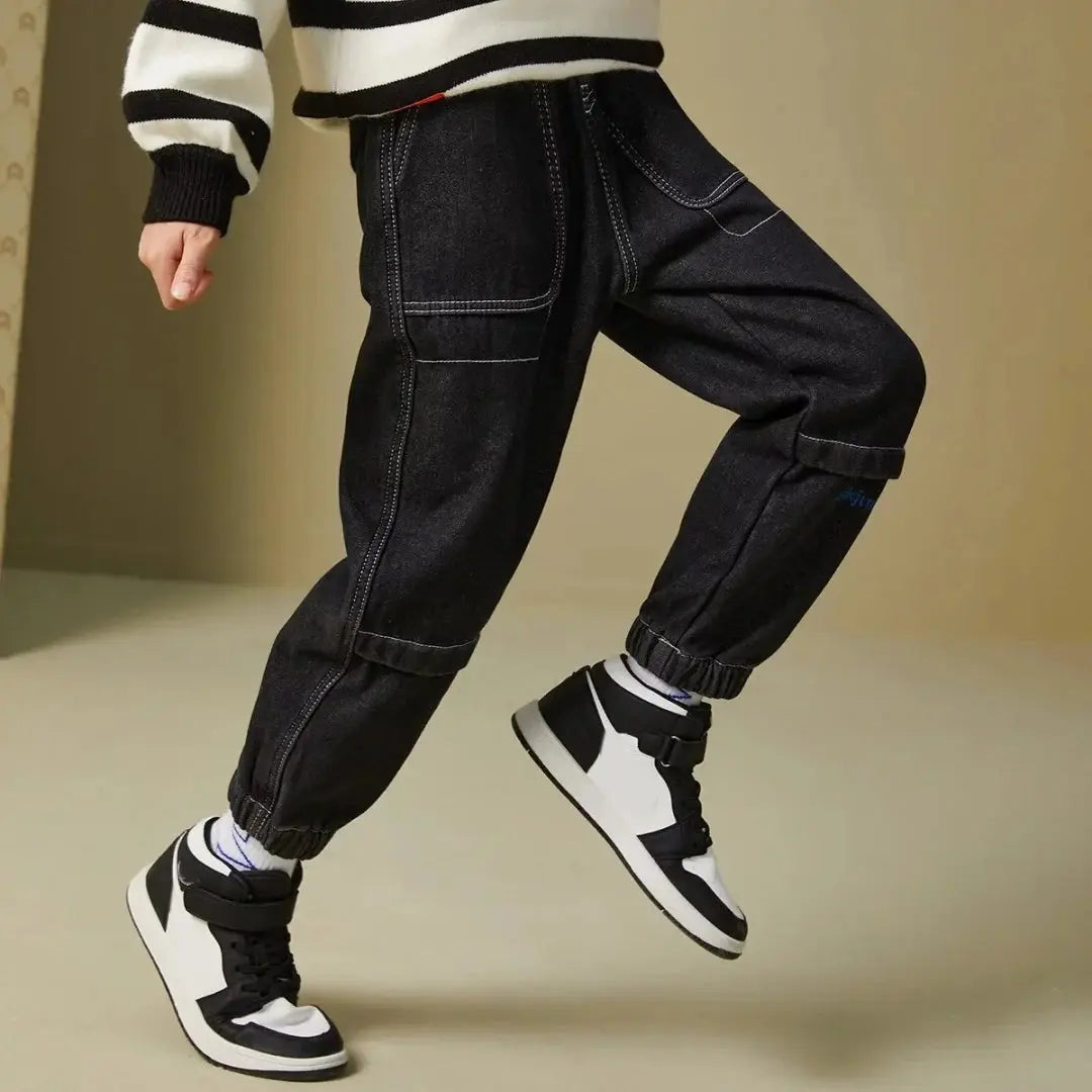 IENENS Kids Boys Jeans Baby Clothes Classic Pants Children Denim Clothing Infant Boy Casual Bowboy Bottoms Trousers  4-11 Years HALALZEN