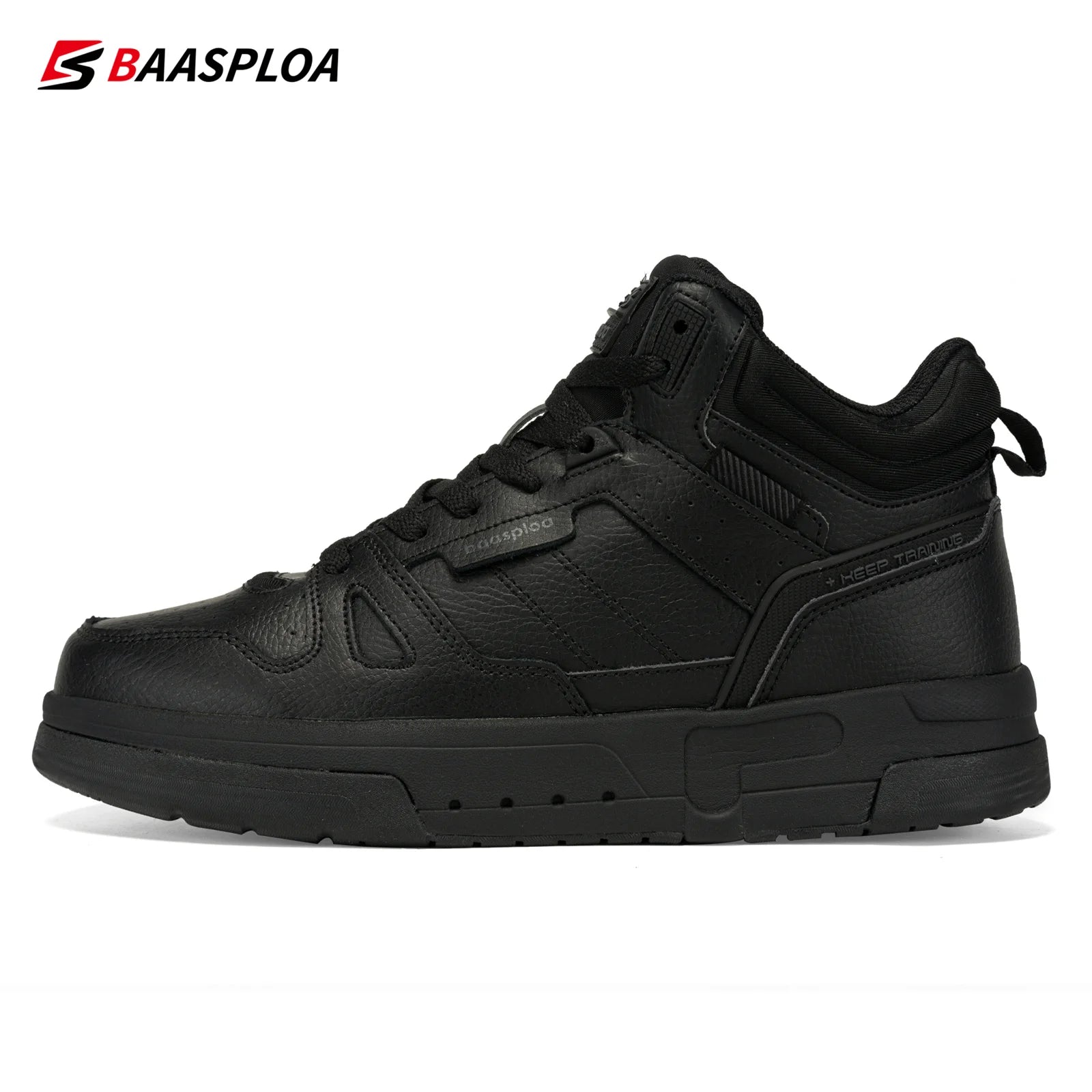 Baasploa Men Winter Sneakers Casual Skateboard Shoes for Men Comfort Plush Warm Cotton Shoes Non-Slip Outdoor Male Sneakers