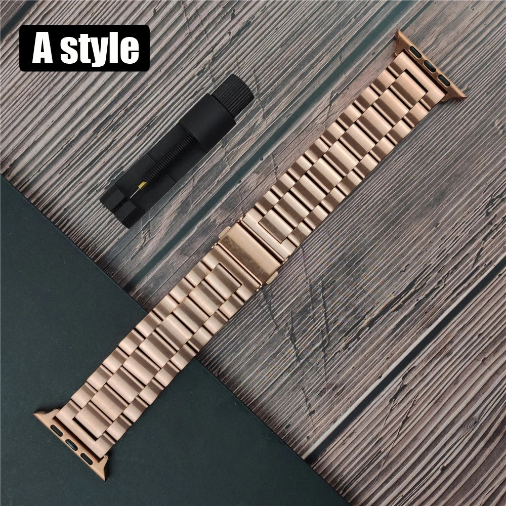 Classic stainless steel Correa for apple watch 10 46mm 42mm band Ultra 2 49mm 9 8 7 6 5 4 se 45mm 44mm 41mm 40mm 3 38mm strap