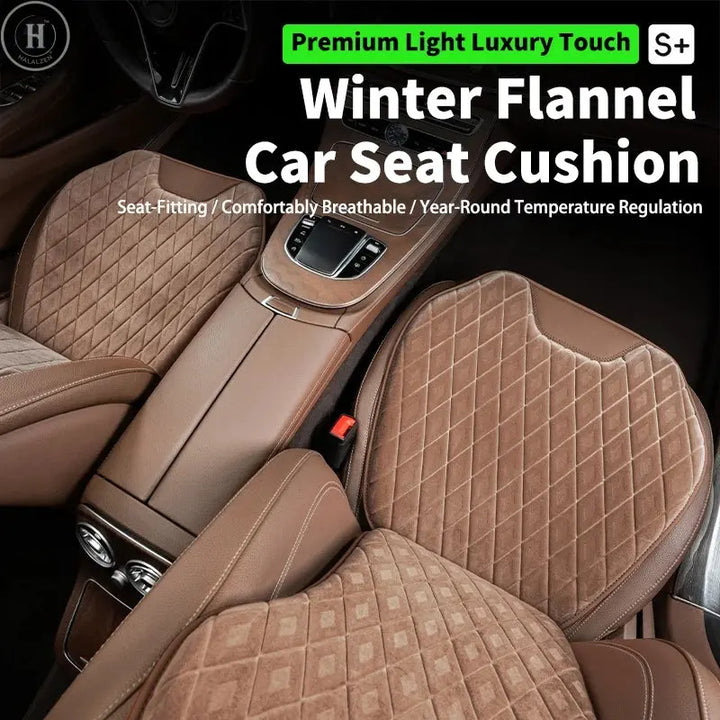 2Pcs Universal Fit Car Seat Mats Flannel Coverage Back Seat Supports Pad Protector Covers Non-Slip Cushion Interior Accessories HALALZEN