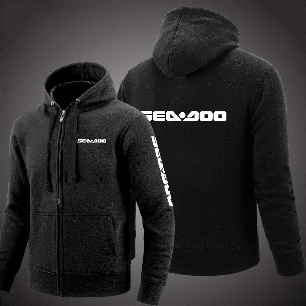 Sea Doo Seadoo Moto 2023 Men New Long Sleeves Cotton Solid Color Zipper Couples Hoodies Custom Sweatshirt Fashionable tops