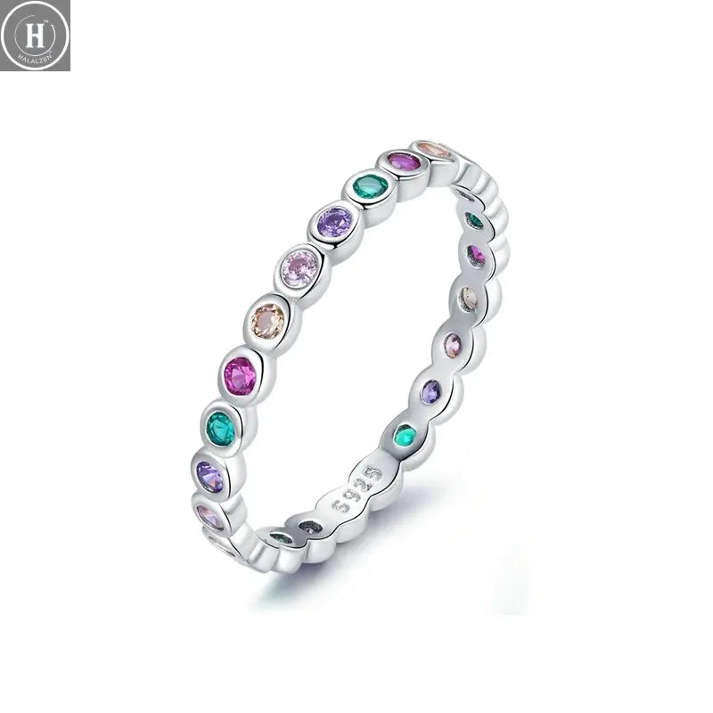 WOSTU European 925 Sterling Silver Simple Rings For Women Wedding Engagement Heart Rings With Zircon Original Female Jewelry HALALZEN