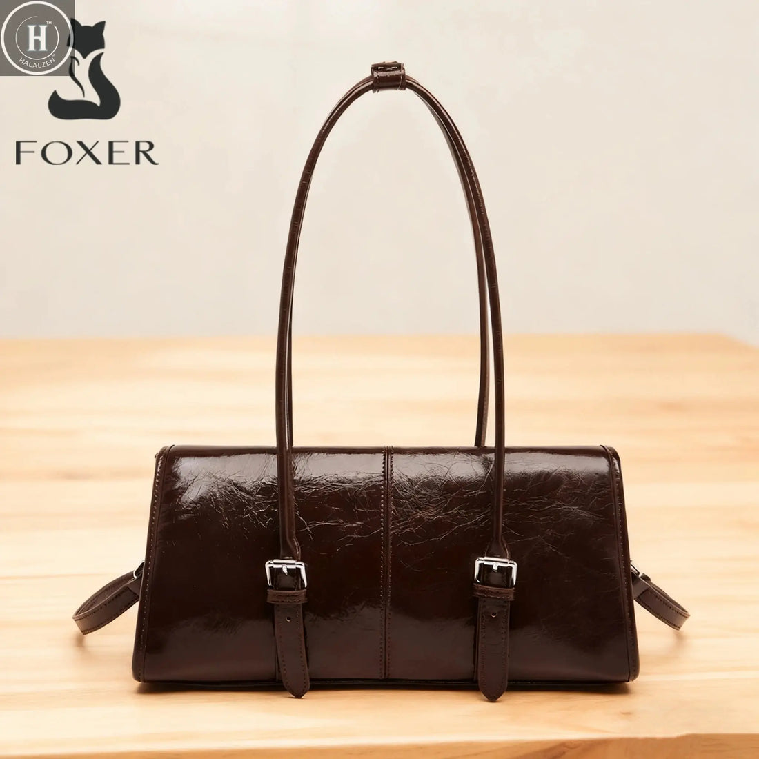 FOXER 2026 New Women's Shoulder Bag Genuine Leather Female Oversized Underarm Bag Versatile Commuting  Large Capacity Handbag HALALZEN