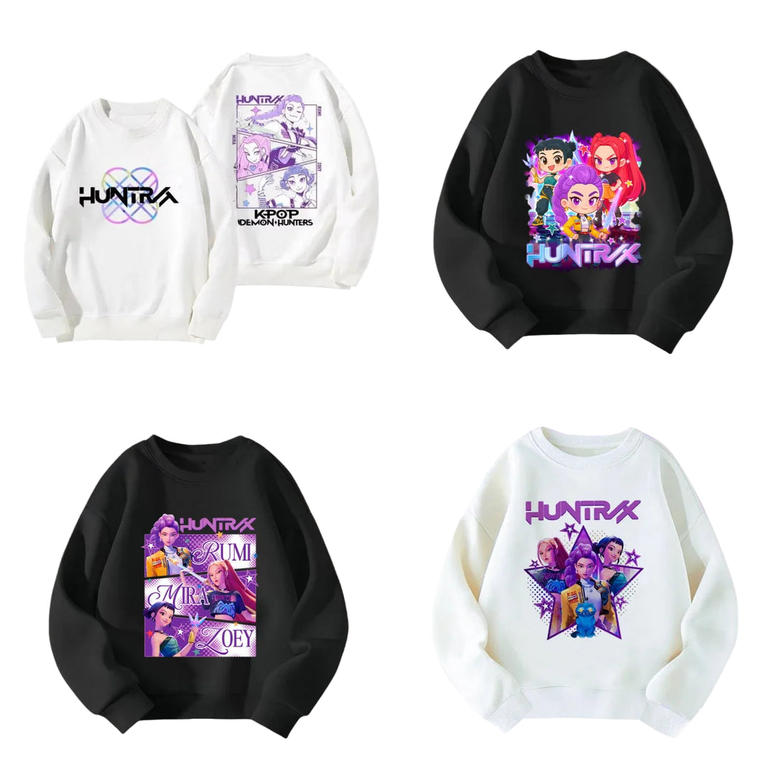KPop Demon Hunters HUNTRIX Pirnt Hoodie Autumn Long Sleeve Tops Women's Clothing Sweatshirts