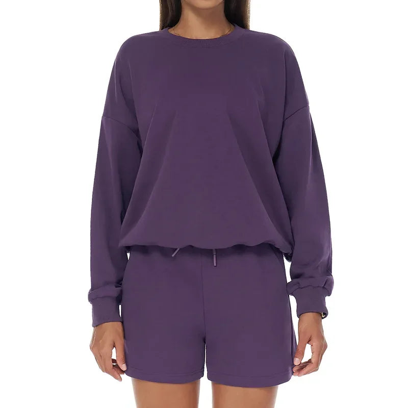 Autumn Winter Women's Pant Sets Sports Pullover Wide Leg Pants 2 Pieces Yoga Sets Gym Fitness Tracksuit Set Loose Hoodies Suits