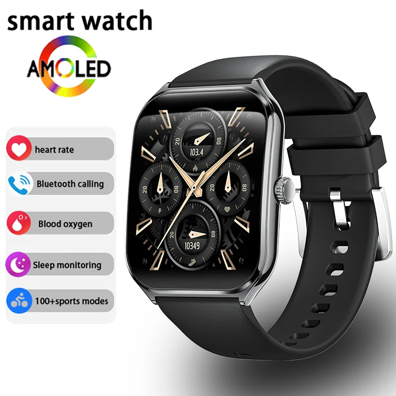 New Ultra Thin Smart Watch men 1.96" AMOLED HD Pixel Display Always Show Time BT Call Reminder Smartwatch Ladies For Android iOS