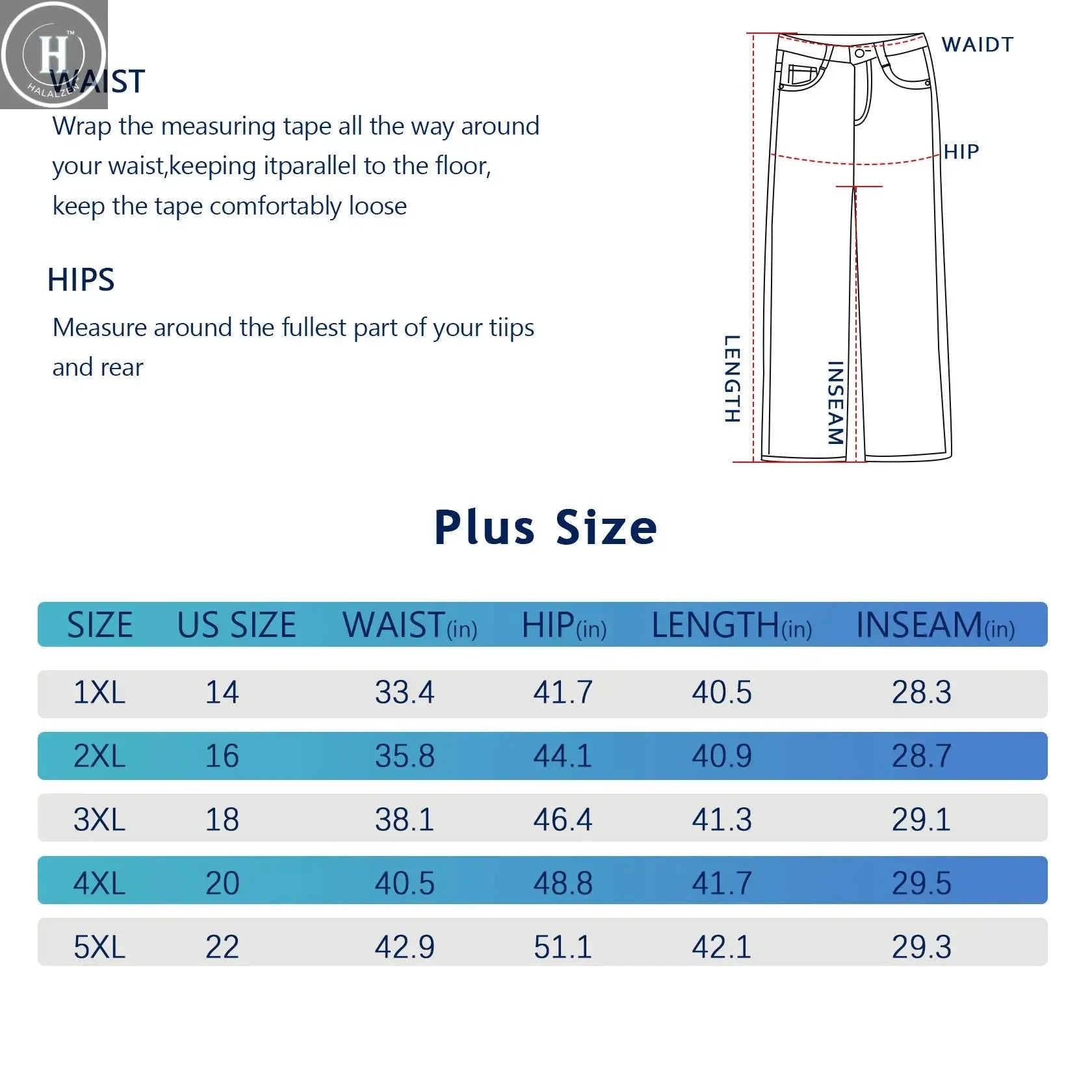 Plus size cargo pants for women, Fashionable multi pocket wide leg jeans, loose high waisted light blue jeans Halalzen UK