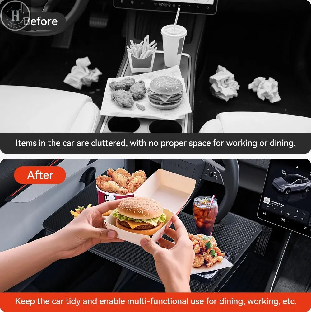 YZ For Tesla Model 3 Y Juniper Golf KiA Car Steering Wheel Table Stand Board Laptop Coffee Tray Board Seat Gap Storage Organizer HALALZEN