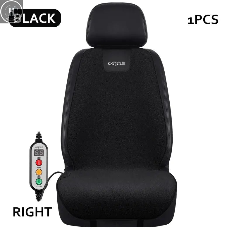 Heated Car Seat Cover Fleece Graphene Fast Car Seat Heater 12/24V Warm Plush Seat Protector Car Heating Mat Winter Seat Cushion HALALZEN