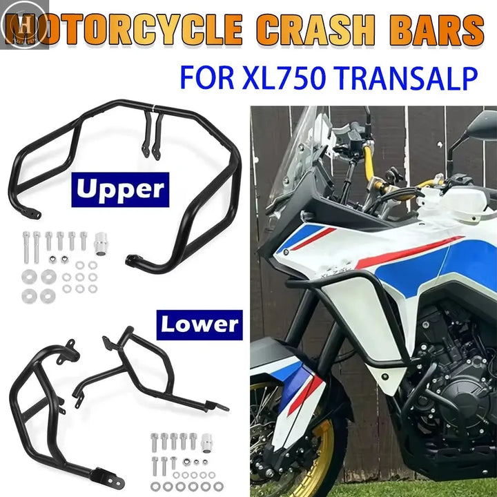For HONDA XL750 XL 750 TRANSALP 750 2023-2025 Motorcycle Highway Crash Bars Engine Tank Guard bar Bumper Stunt Cage Protector HALALZEN
