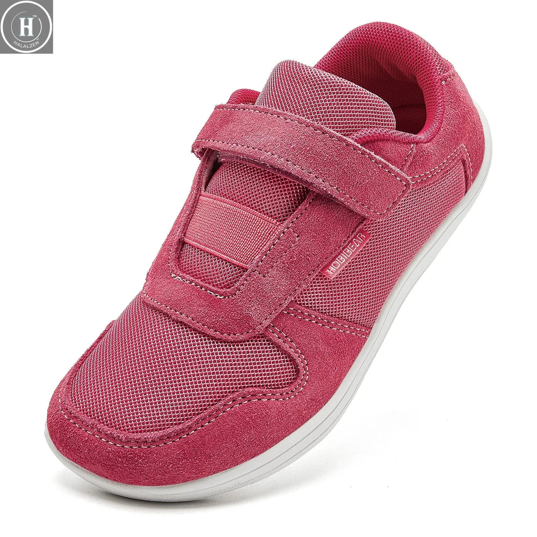 HOBIBEAR Wide Barefoot Shoes Boys Girls Artificial Leather Mesh Lightweight Breathable Sneakers Minimalist Zero Drop Shoes HALALZEN