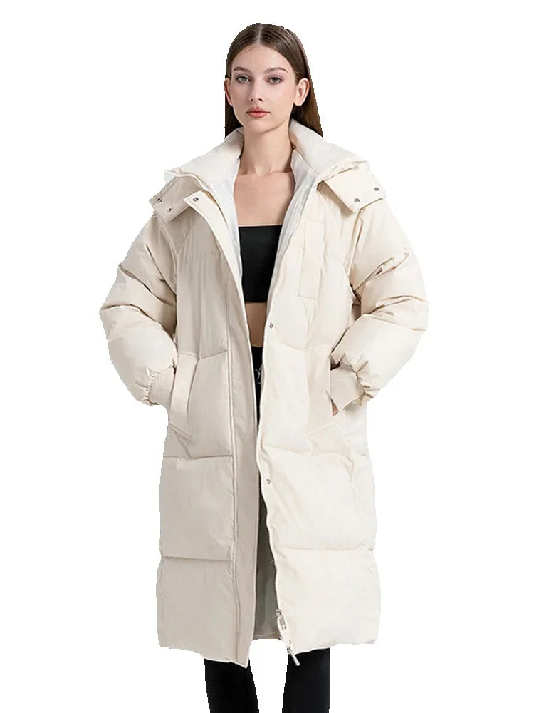 2024 New Zipper Thicken Snow Parkas Women Warm Thickened Long Sleeved Coats With Hood For Woman Winter Waterproof Outwear Tops ﻿