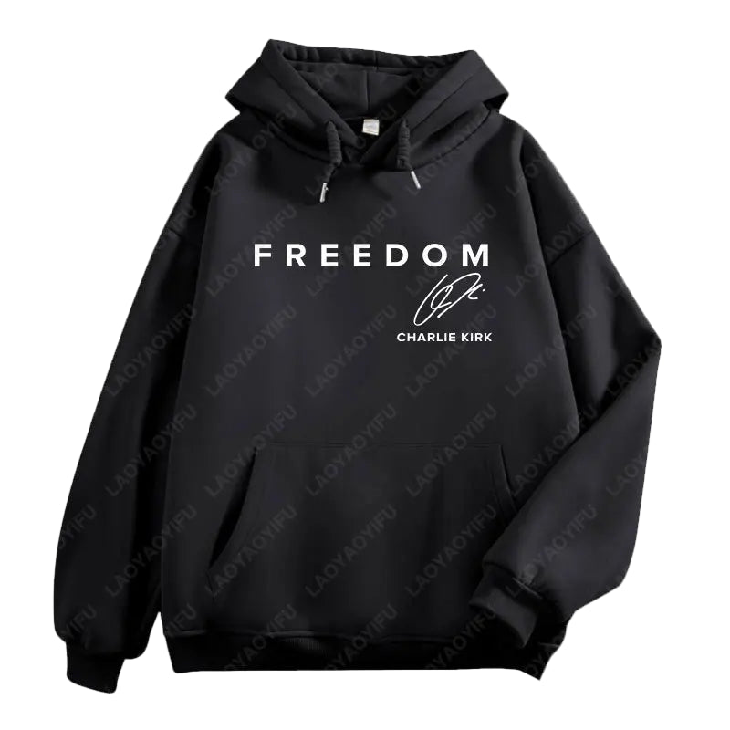 Charlie Kirk Freedom Drop Shoulder Sweatshirt Freedom Graphic Hoodies Men Woman Charlie Kirk Turning Point Pullovers Hoodie