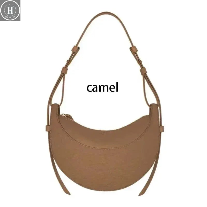 2025 Sac en forme de croissant, sac à bandoulière à fermeture éclair au design de niche HALALZEN