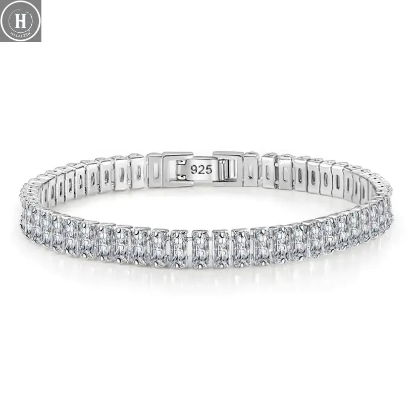 Real 3MM D VVS Moissanite Tennis Bracelet Passes Diamond Sparkling Test Solid S925 Jewelry Wedding Women Gift HALALZEN