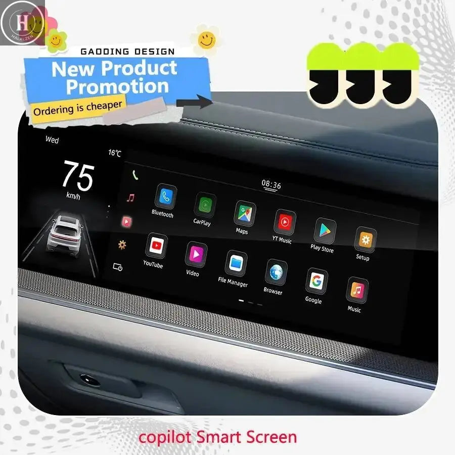 15inch For Porsche Cayenne 2024 Copilot Smart Screen Stereo CarPlay Android Car GPS Navigation 4G Multimedia Player Head Unit HALALZEN