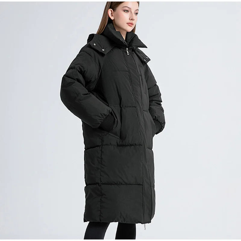 2024 New Zipper Thicken Snow Parkas Women Warm Thickened Long Sleeved Coats With Hood For Woman Winter Waterproof Outwear Tops ﻿