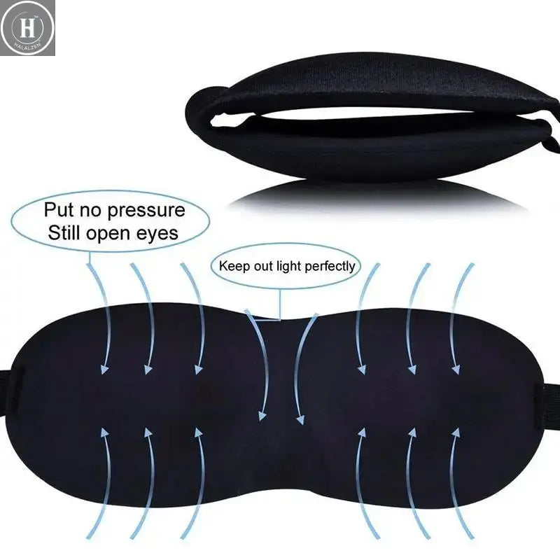 Breathable 3D Sleeping Eye Mask Strong Blackout Eye Mask Eye Mask Soft Portable Blindfold Travel Eyeshade for School Home Office HALALZEN