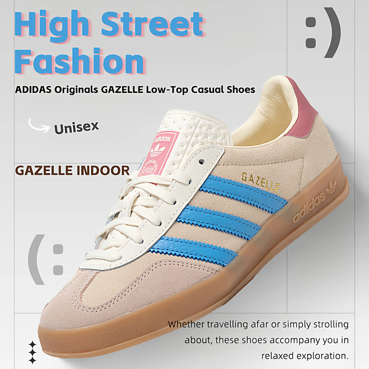 Adidas Gazelle Indoor Casual Shoes Lightweight Cushioning Men's and Women's Shoes Outdoor Jogging Shoes Sports Shoes Jq0010