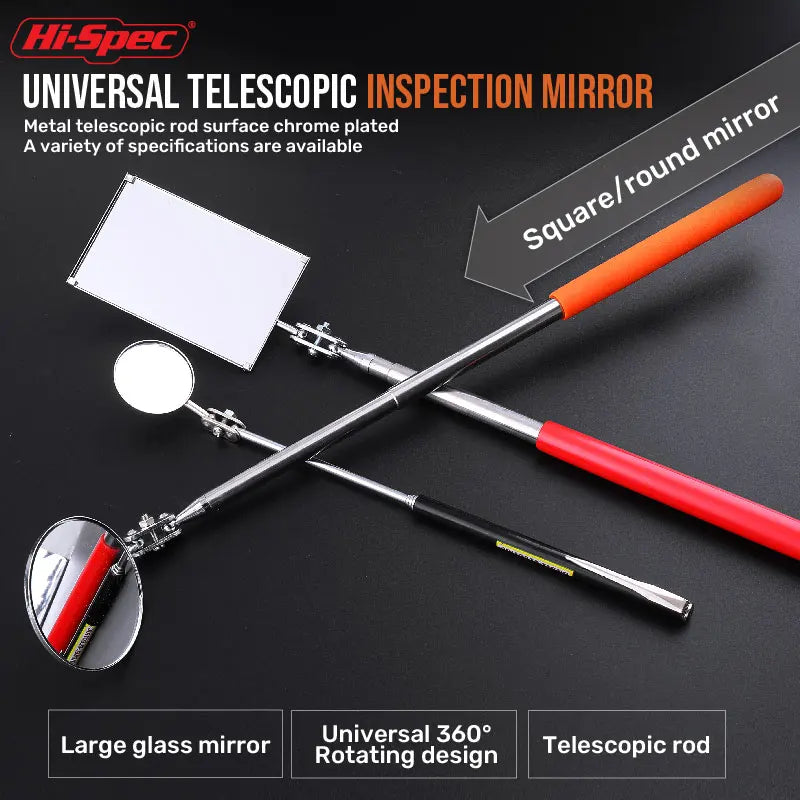 Extendible Inspection Rotatable Mirror Auto Telescoping Inspection Round Mirror Extending Hand Tools Set Detection Tool