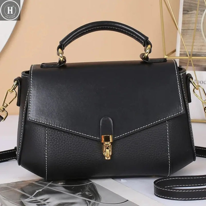 Genuine Leather Women's Bag New Trendy All-match Messenger Shoulder Bag Ladies Fashion First Layer Cowhide Handbag High Quality HALALZEN