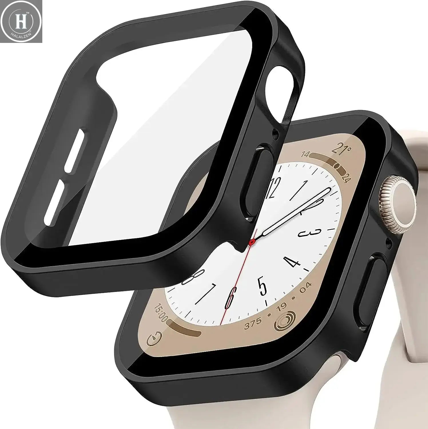 Tempered Glass+Cover For Apple Watch 11 10 9 8 7 46mm 42mm PC Bumper Screen Protector Case iWatch Series 7 6 5 4 SE3 44 40 45mm HALALZEN
