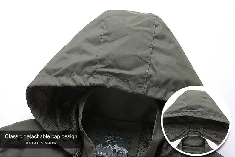 Outdoor Sports Men's Jacket Versatile Loose And Comfortable Top Waterproof And Windproof Work Jacket Hooded Assault Jacket