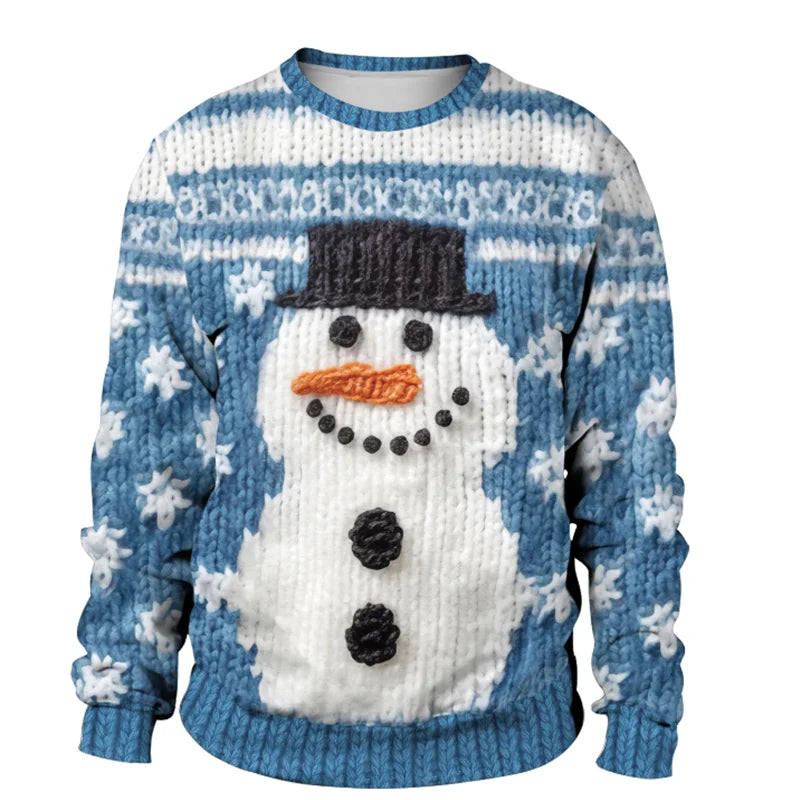 Ugly Christmas Fake sweaterr Unisex Men Women For Holidays Santa Cat Elf Christmas Funny Fake Hair Sweater Autumn Winter Blouses