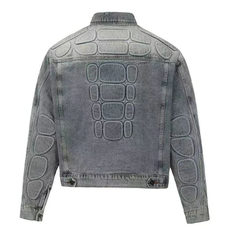 Men's Streetwear Kanye West Denim Jacket New Rapper Hip Hop Style Jean Clothing 2025 Fashion Trend Retro Do Old Ripped Coats