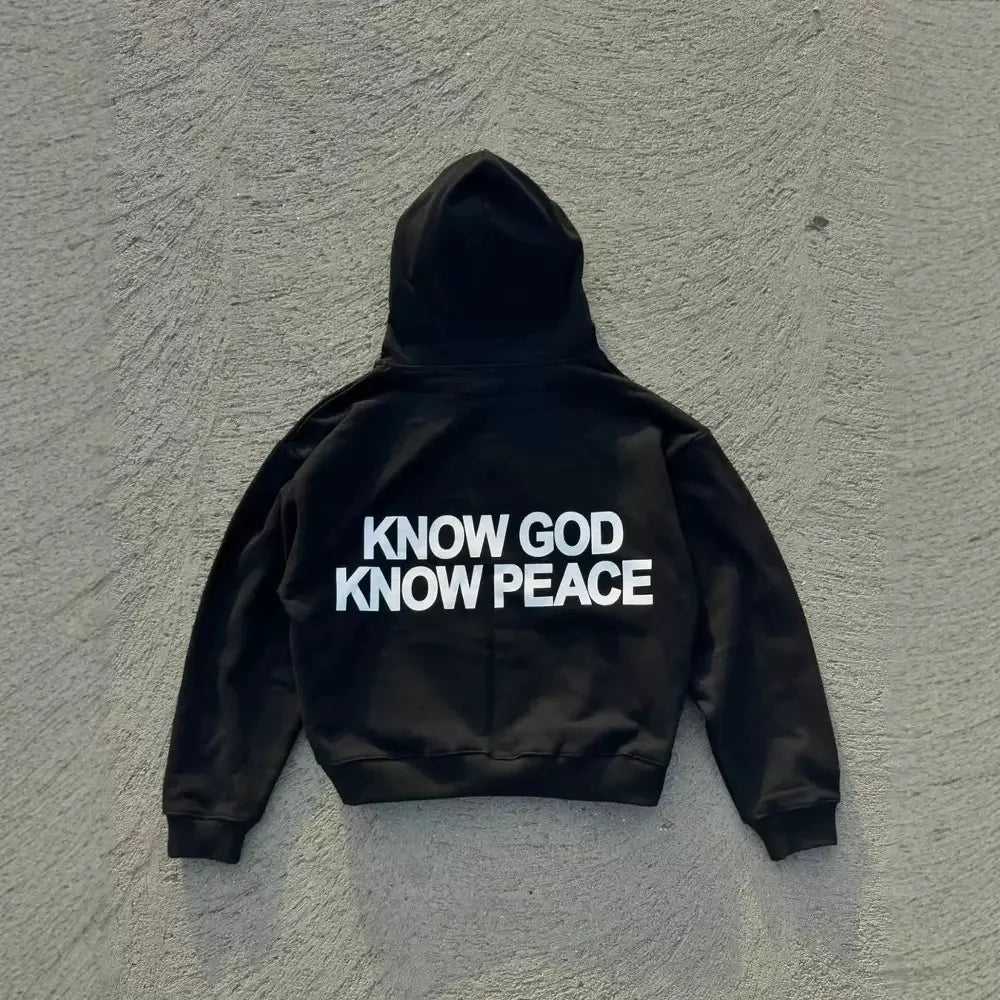 American retro y2k Gothic hip-hop high street letter print pattern long-sleeved pullover hoodie, loose top for autumn and winter