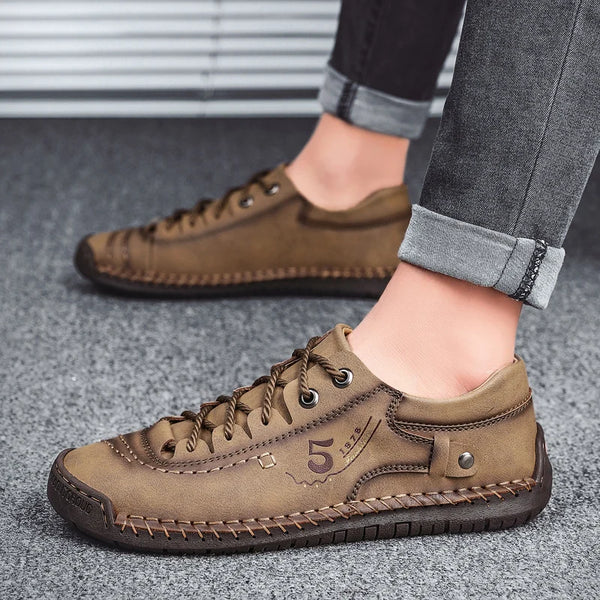 Men Leather Shoes Outdoor Comfortable High Quality Fashion Soft Homme Ankle Non-slip Flats Casual Moccasin Handmade Big Size 48