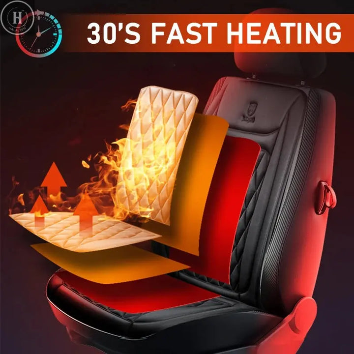 12V Heated Car Seat Cushion Cloth/Flannel Car Seat Heater Winter Warmer Seat Heating Car Accessories Heating Pads Set Universal HALALZEN