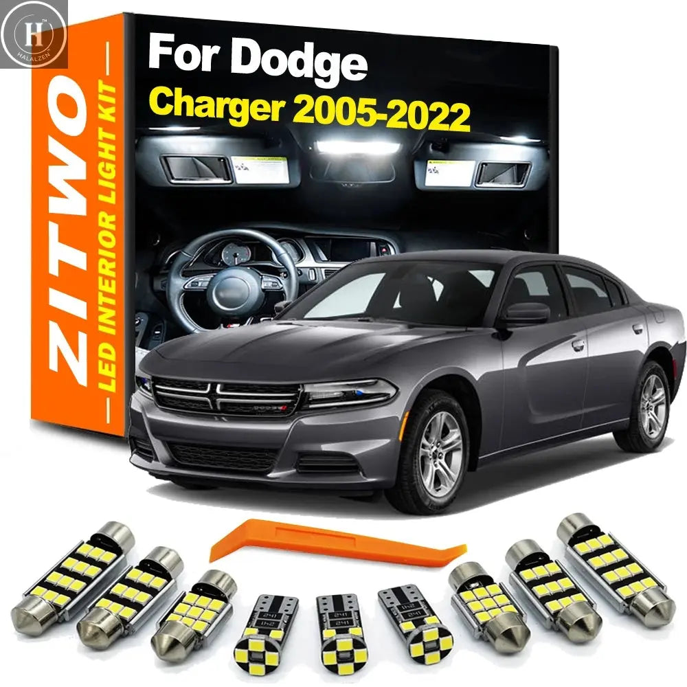 15Pcs LED Bulb Interior Dome Map Light Door Courtesy Trunk Lamp Kit For Dodge Charger 2005- 2019 2020 2021 2022 Car Accessories HALALZEN