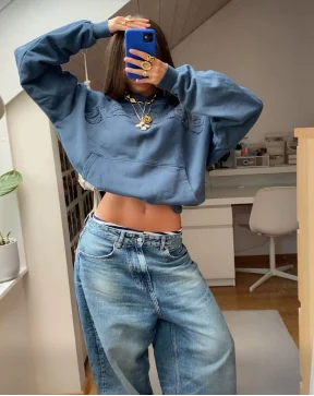 Fashion style solid color letter patch sportswear Korean style loose casual simple Harajuku long sleeved autumn couple hoodie