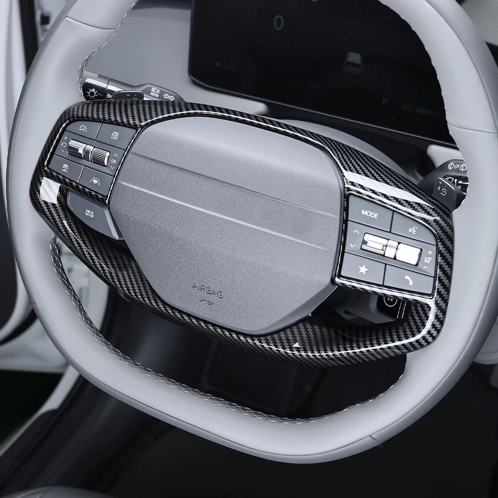 US For Kia NQ5 2026/EV6 2026 /EV3/EV4/K4 Car Tuning Carbon Fiber Steering Wheel /GT Steering Wheel Button Trim Cover Accessories