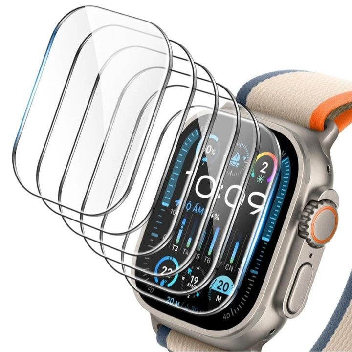 5Pcs HD Tempered Glass For Apple Watch Ultra 2 49mm Accessories Anti-Scratch Waterproof Screen Protector For iWatch Ultra 49 mm