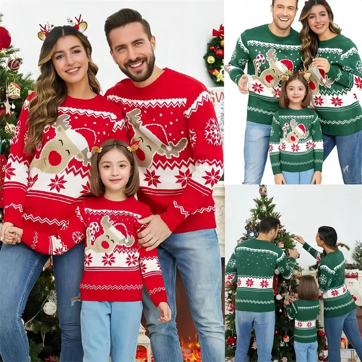 Women Sweaters 2025 New Men Kids Christmas Sweaters Casual Soft Jumpers Warm Matching Outfits Pullover Knitwear Xmas Family Look