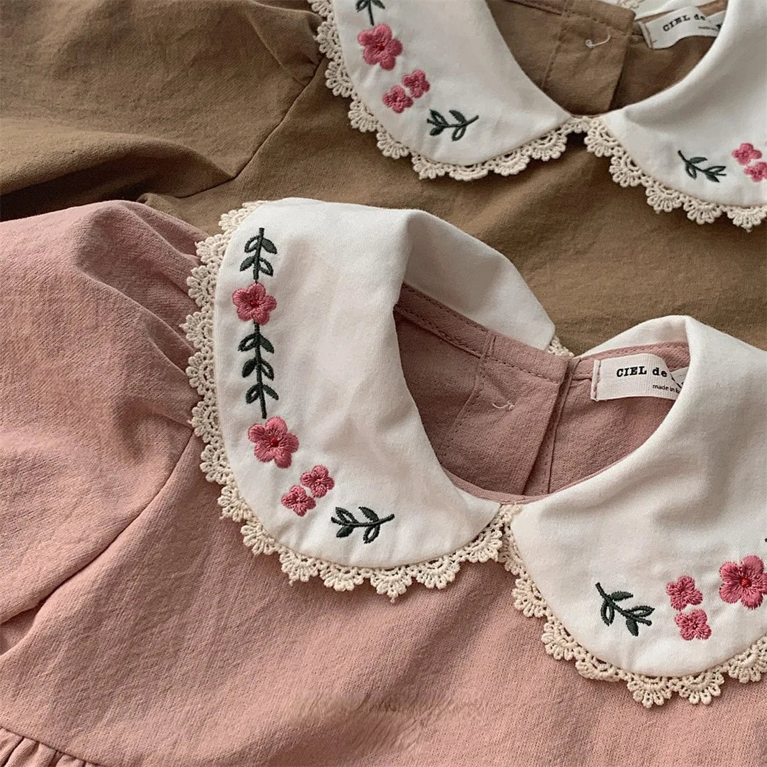 Flower Embroidery Long Sleeve Princess Dress Baby Casual Clothes