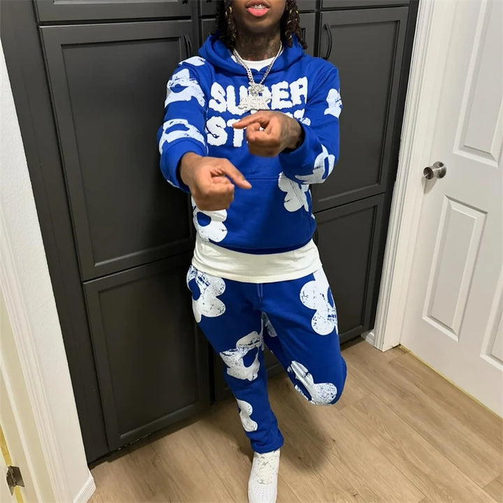 Spring Autumn Men Hoodies Sets Letter Print Hoody Women Sweatshirt Hip Hop Streetwear Y2k Retro Harajuku 2024 New Men's Clothing