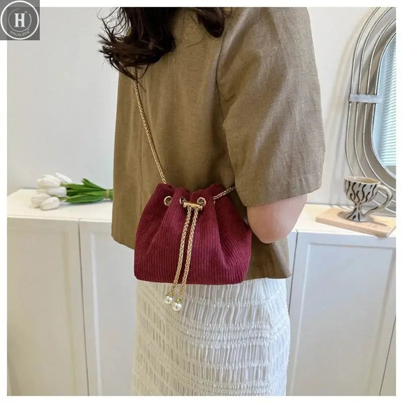 Summer women handbag new style mini bucket bag chain small shoulder bag 01-SB-mnstsr HALALZEN