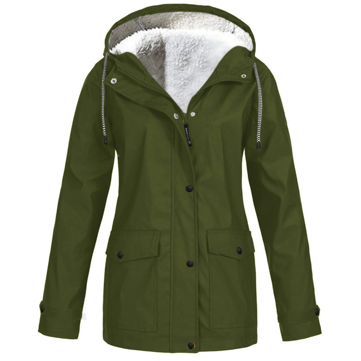 Ladies Autumn And Winter  Jacket Outdoor Waterproof Hoodie Long Coat Waterproof Overcoat For Winter Outdoor