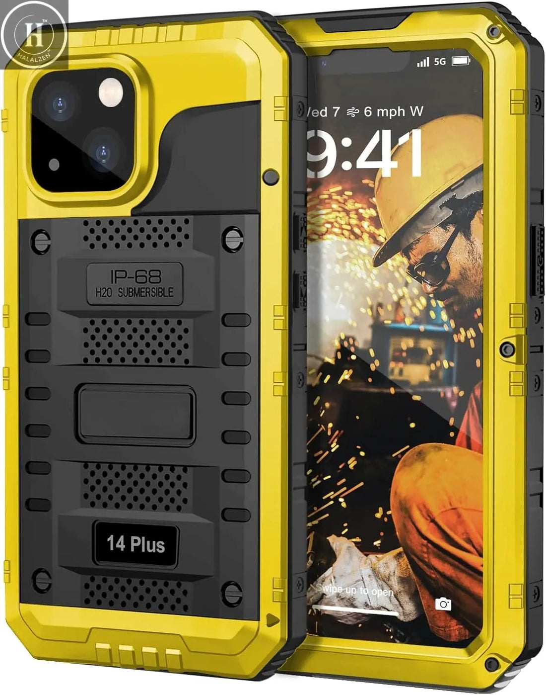 For iPhone 15 14 13 12 11 Pro Max XS XR 8 7 Plus SE3 IP68 Waterproof Rugged Metal Armor Case Shockproof Cover Screen Protector Halalzen UK