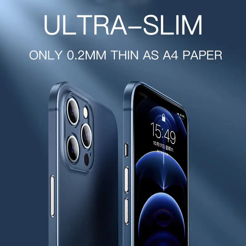 Ultra Thin PC Matte Case For iPhone 11 12 13 14 15 16 Pro Max 15 Plus Frosted Phone Cover shell